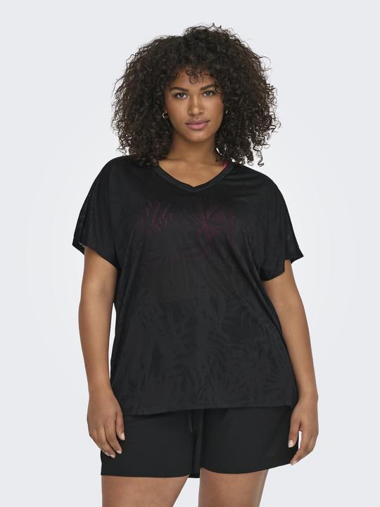 Produktbild Only Play Locker geschnitten V-Ausschnitt Curve Fledermaus-Ärmel T-Shirt Top (40)