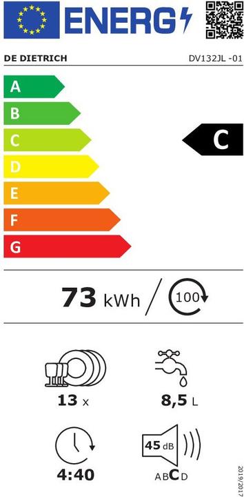 Energie-Label De Dietrich DV 132 JL