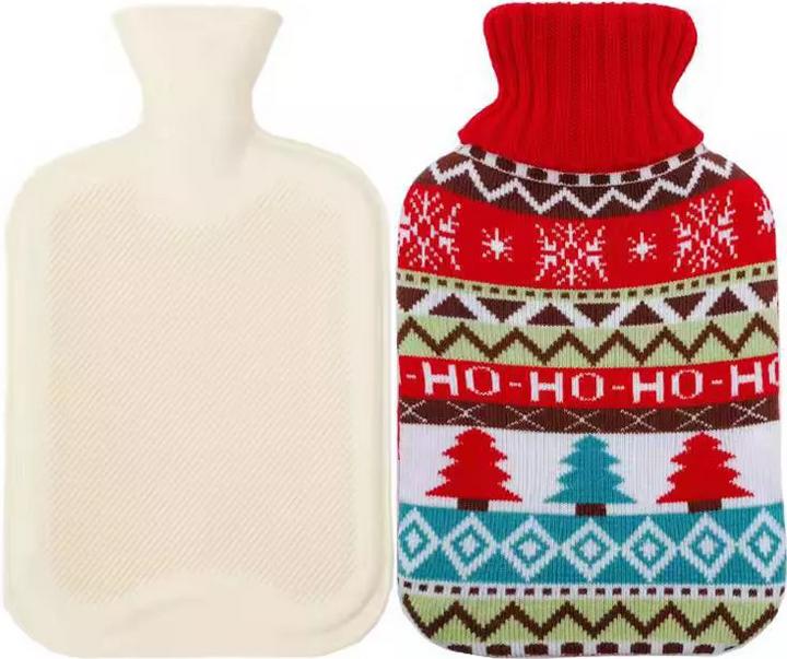 Immagine prodotto PhoneLook Borsa dell'acqua calda con coperta a maglia (2 litri) Ho ho ho (1.50 l)