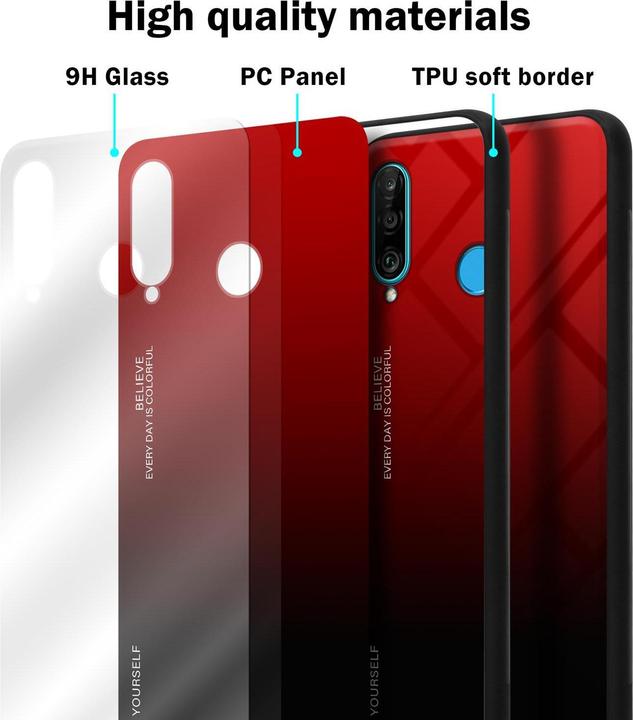 Actual product image Cadorabo TPU 2 colors glass cover (Huawei P30 Lite)
