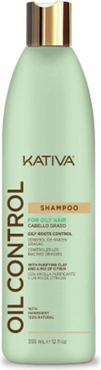 Kativa Oil Control Shampoo für fettiges Haar 335ml Root Oil Control 48 Hour Deep Cleansing Sulfate-Free (355 ml, Flüssiges Shampoo)