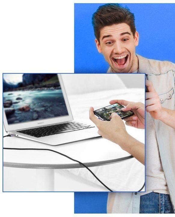 Actual product image Ugreen USB-C angled to USB-A 2.0 A data cable (2 m, USB 2.0)