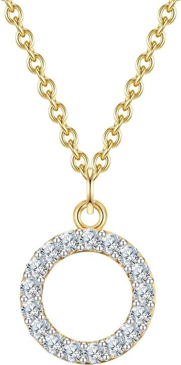 Glanzstücke München Damen Buchstabe O Sterling Silber Zirkonia Gelbgold 45,0 cm Basiskette + 5,0 cm Verlängerung - 32102 (Sterling Silber, 40 - 45 cm)