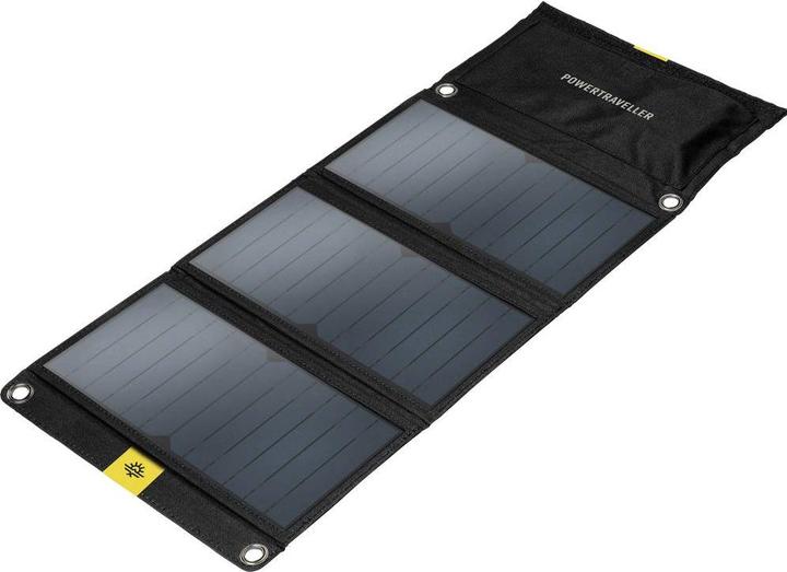 Actual product image Powertraveller Falcon 21 solar charger with 1x USB-A and 1x DC output (21 W, 0.47 kg)