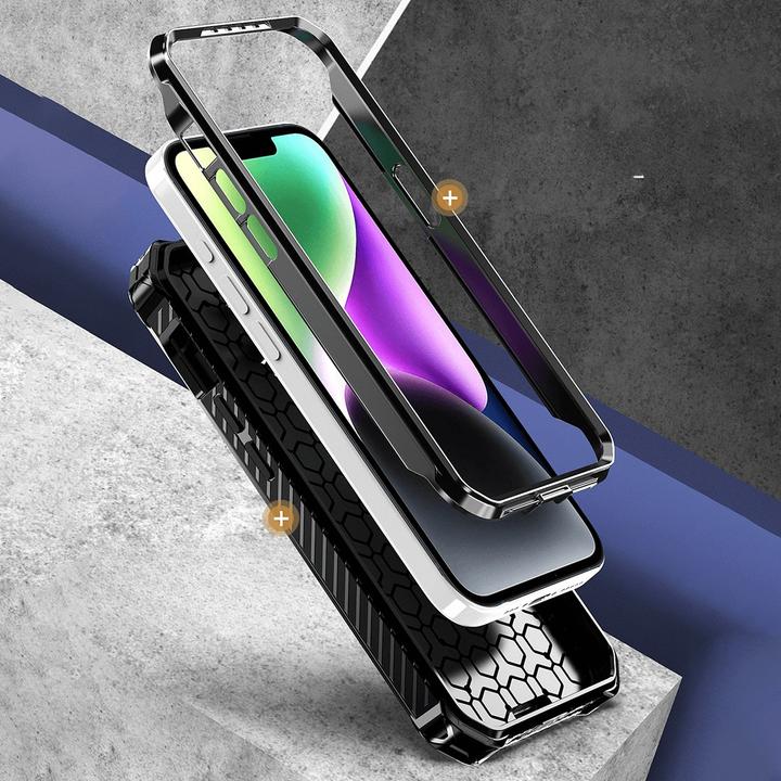 Actual product image Cover-Discount iPhone 15 Pro - Armor Case with Kickstand blue (Apple iPhone 15 Pro)