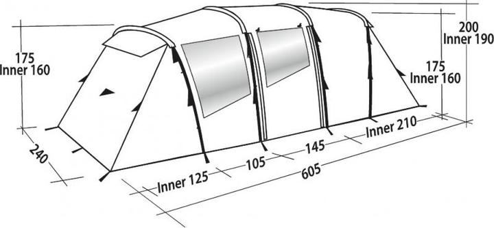 Produktbild Easy Camp Tunnelzelt Huntsville Twin 600 (Tunnelzelt, 14.20 kg, 6 Personen)