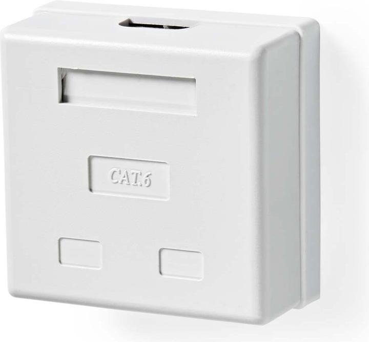 Actual product image Nedis Network Wall Box On-Wall 2 Port(s) STP CAT6 Straight Female Gold Plated PVC White Polybag