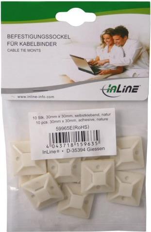Image du produit InLine Base de fixation pour les serre-câbles (Boucles de fixation, 30 mm, 10 pcs)