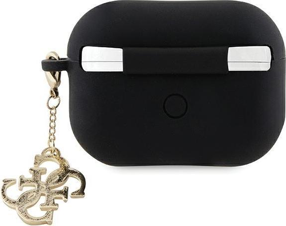 Produktbild Guess GUAP2LECG4K AirPods Pro 2 cover czarny/black Liquid Silicone Glitter Triangle Charm (Kopfhörer Tasche)
