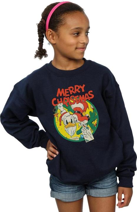Actual product image Disney Girls Donald Duck Merry Christmas Sweatshirt (152, 158)