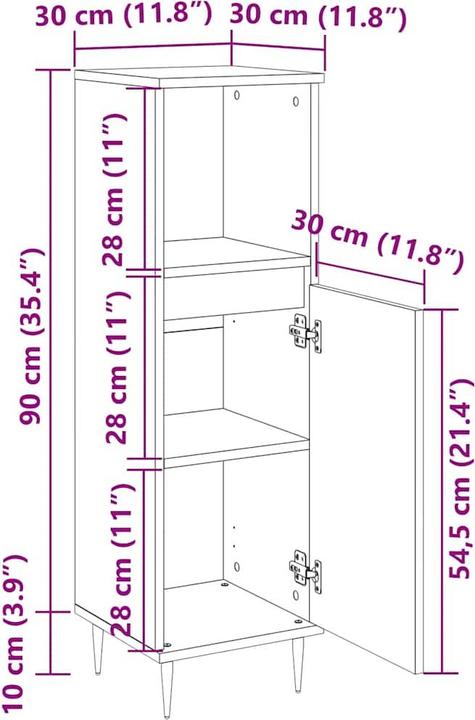 Produktbild VidaXL Thora (30 x 30 x 100 cm)