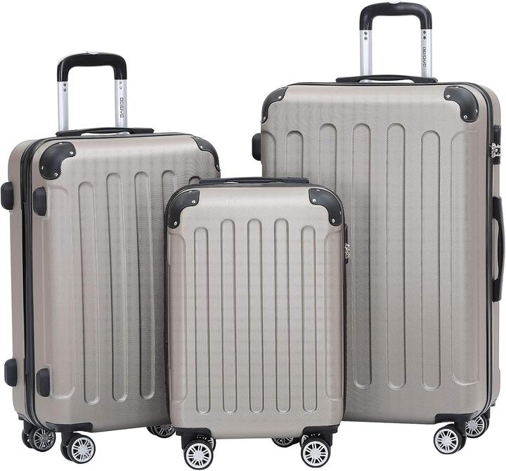 Beibye 3-teiliges Hartschalenkoffer-Set (110 l, Handgepäck (bis 50l), M (50 - 90l), L (90 - 115l))