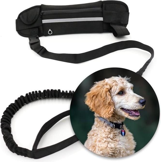 Produktbild Hermex Leine Jogging Bauchgurt Hüftgurt Hundeleine Flexibel Elastisch Bungee (128, Hund, Jogging)