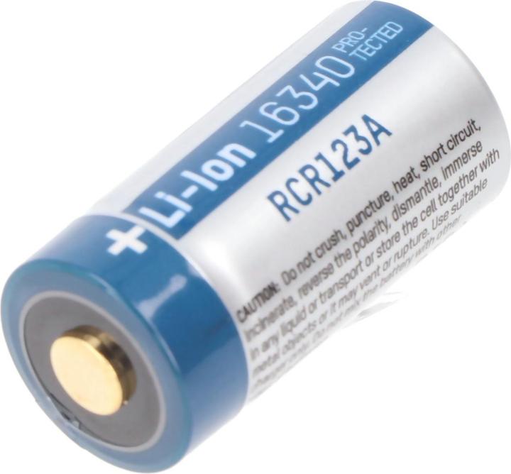 Actual product image AccuCell 8x quick charger and 8 pcs CR123 A Li-ion battery pack (1 pcs., CR123A, 760 mAh, Battery + charger)