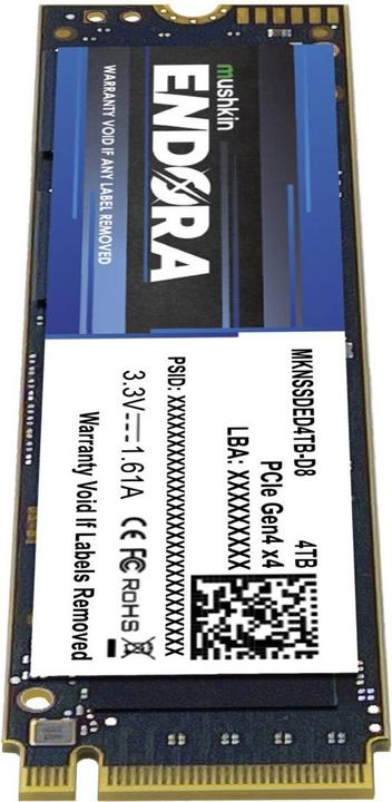 Produktbild Mushkin M.2 4TB Endora NVMe PCIe4.0 x 4 (4000 GB, M.2 2280)