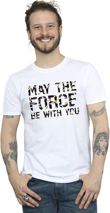 Actual product image Star Wars Mens May The Force Infill T-Shirt (L)