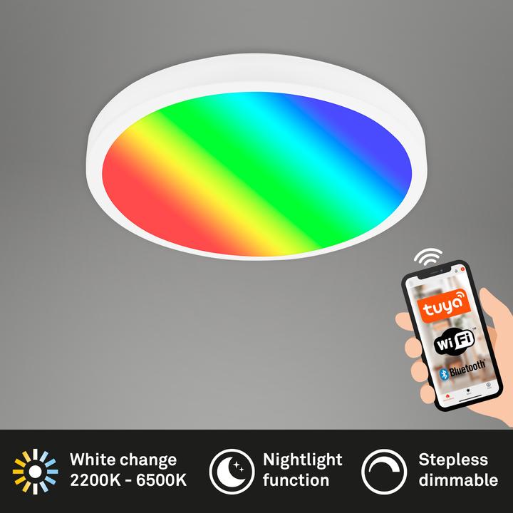 Actual product image Briloner WiFi TUYA + Bluetooth RGB/W CCT LED panel, LED/21W (2100 lm)