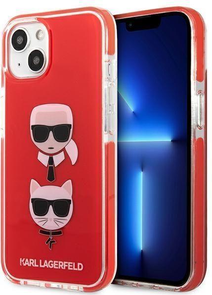 Actual product image Karl Lagerfeld Hard Cover TPE Karl and Choupette Head Case Red, for iPhone 13 Mini, KLHCP13STPE2TR (Apple iPhone 13 mini)