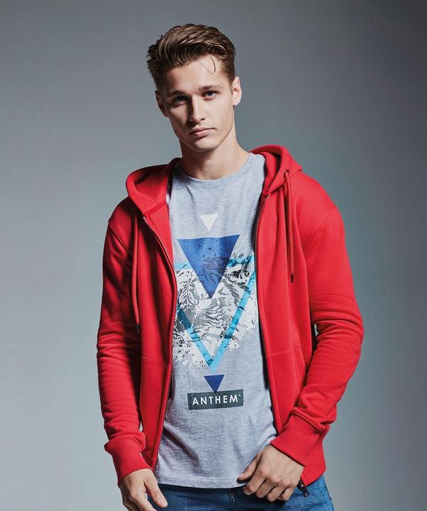 Actual product image Anthem Hoodie with full-length zip Cotton from organic farming (XL)