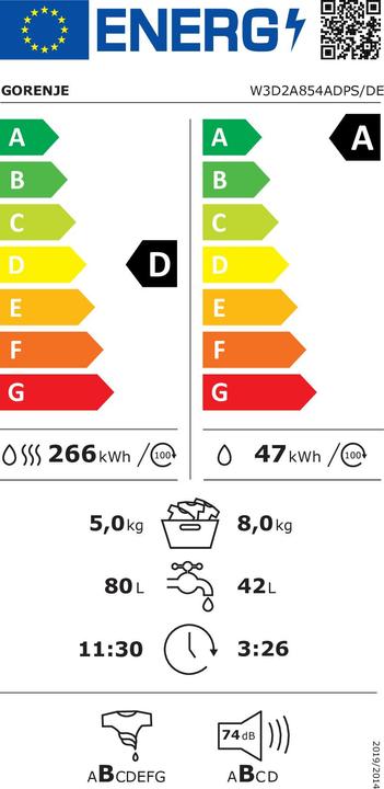 Energy Label Gorenje W3D2A854ADPS/DE