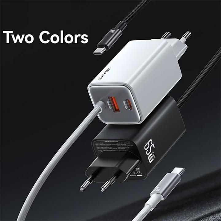 Immagine prodotto Usams Ładowarka sieciowa JC Series CC266 65W GaN Fast Charger 2xUSB-C 1xUSB-A czarny (65 W)