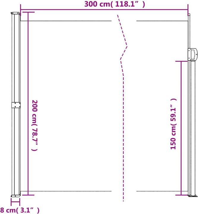 Immagine prodotto VidaXL Tenda laterale estensibile (2 m)