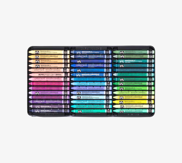 Produktbild Caran d'Ache Neocolor II Aquarelle Holzkoffer (Mehrfarbig, 84 x)