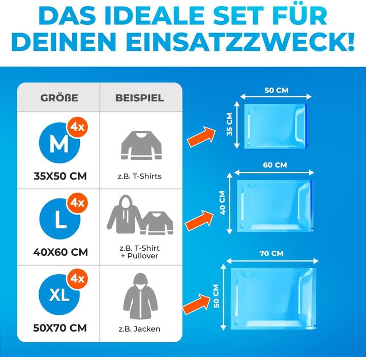 Etichetta energetica Silverrack Vakuumbeutel-Set für Reisen (12 Stück) in 3 Grössen