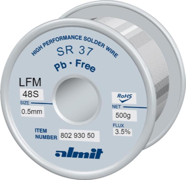 Produktbild Almit Lötdraht, SR-37 LFM-48 S, 0,5 mm, 500 g