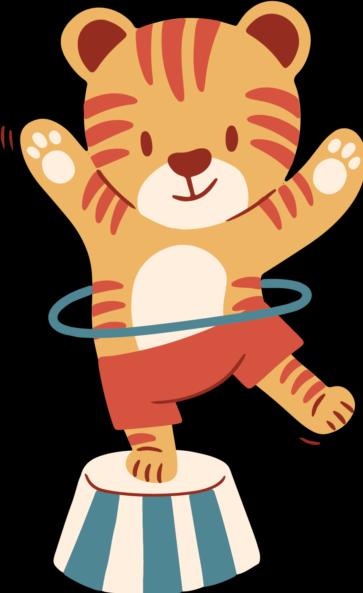 Immagine prodotto Bügelbilder Bügelbild Zirkus Tiger auf Podest