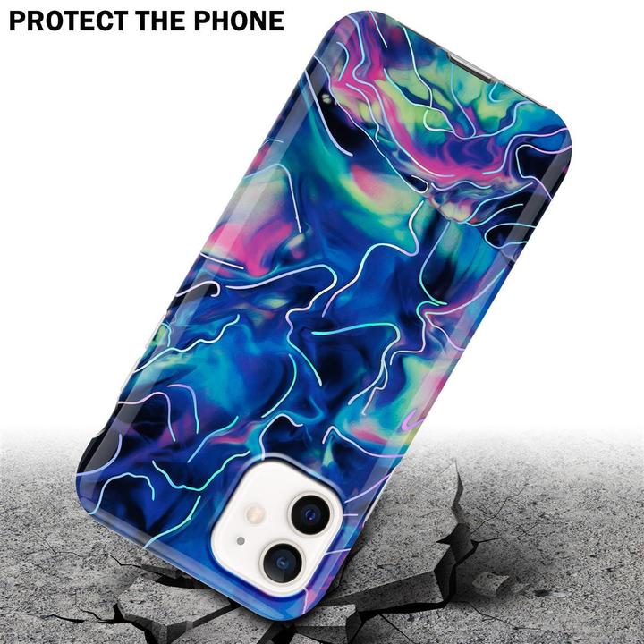 Produktbild Cadorabo IMD TPU Bunter Marmor Cover (Apple iPhone 12, Realme 12 Pro+)