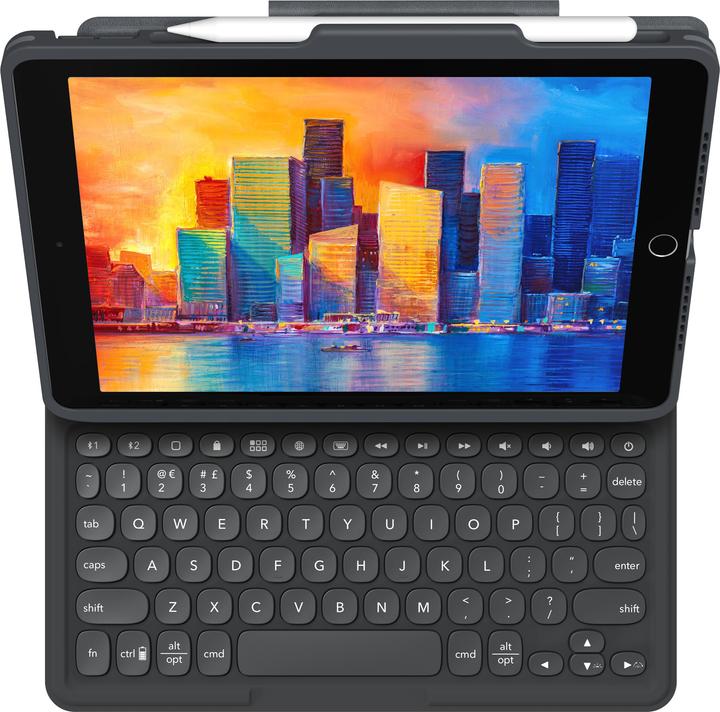 Produktbild Zagg Pro Keys, Deutsch, Apple, iPad, Schwarz, Grau, 25,9 cm (10.2 Zoll), Kabellos (DE, iPad 10.2 (2020))