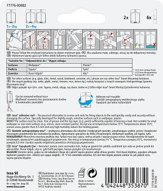 Actual product image tesa Adhesive nail for wallpaper & plaster, 2kg holding power, removable without a trace & reusable, 2
