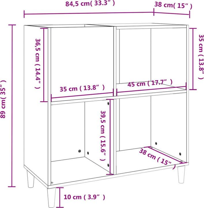 Immagine prodotto VidaXL Plattenschrank Grau Sonoma 84,5x38x89 cm Holzwerkstoff