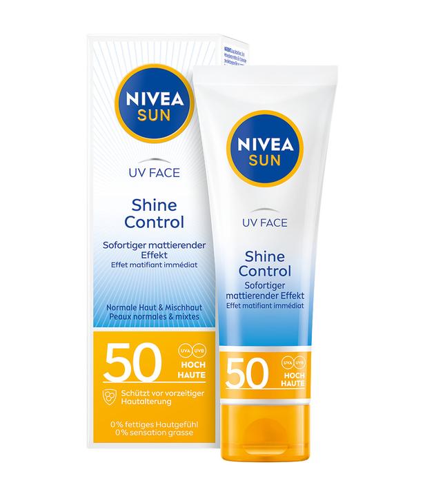 NIVEA Sun UV Face Shine Control (Sonnencreme Gesicht, SPF 50, 50 ml, 69 g)