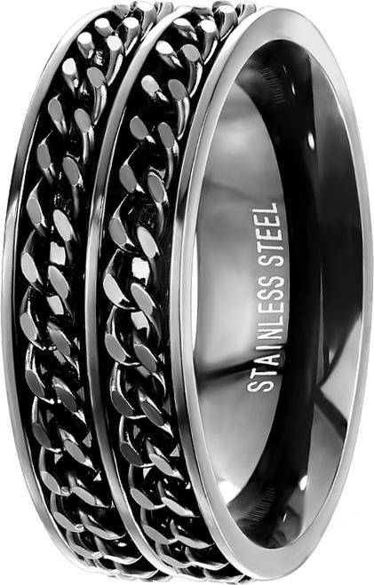 Immagine prodotto Star Piercing Anello nero con due catene (Acciaio chirurgico 316L, senza ottone)