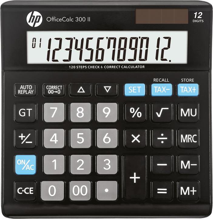 HP OfficeCalc 300 II Tischrechner schwarz (Solarzellen, Batterien)