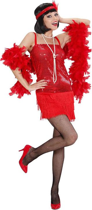 Widmann Charleston dress with headband and feather red (S, M, L)
