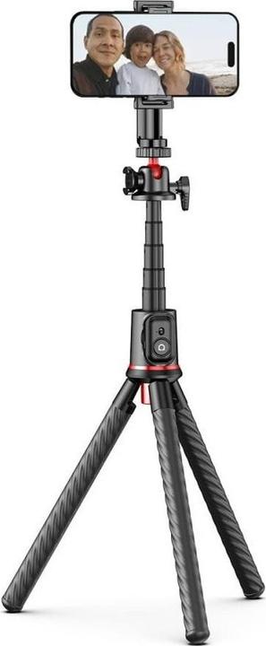 Actual product image Tech-Protect L07S Bluetooth selfie stick with flexible tripod up to 54cm and 360 head - black