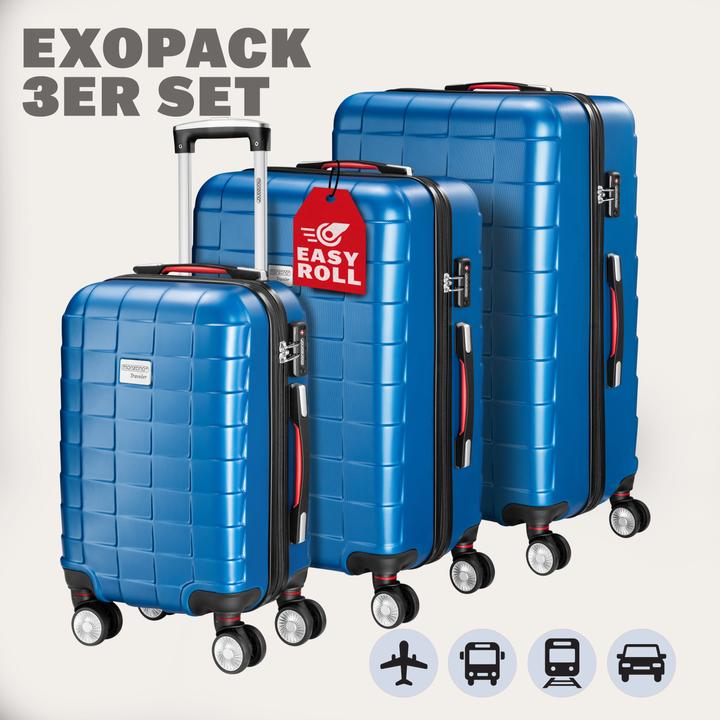 Immagine prodotto Monzana Set di valigie (105 l, Bagaglio a mano (fino a 50 litri), M (50 - 90l), L (90 - 115l))