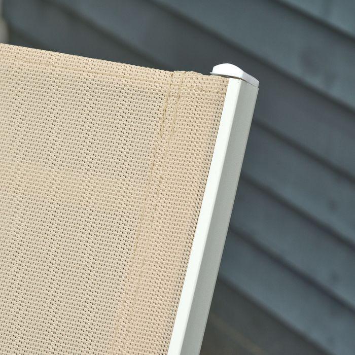 Actual product image Swisshandel24 Sun lounger, garden lounger, 5-stage backrest, aluminium, cream white, 169 x 65 x 102 cm (169 cm)