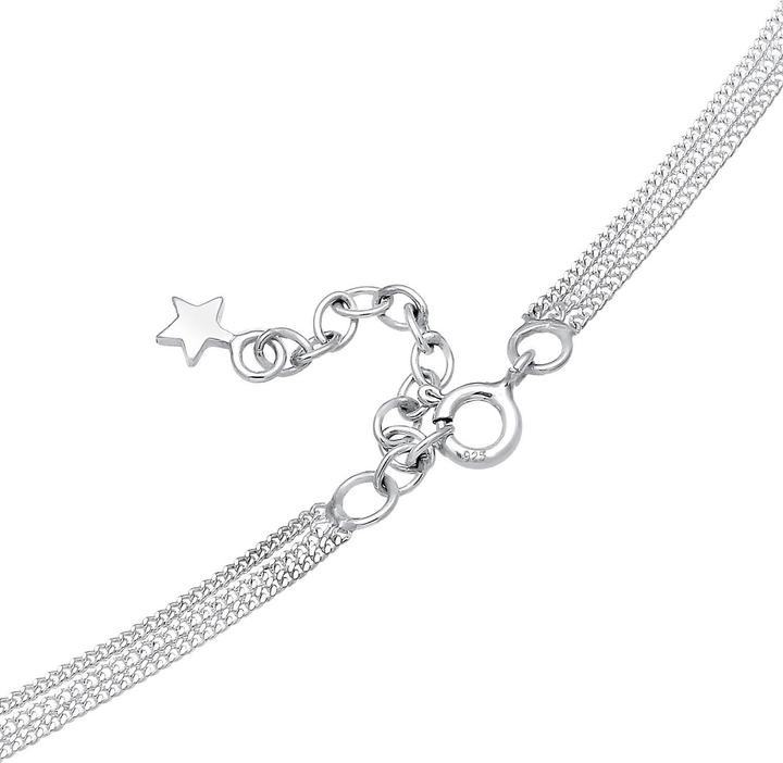 Produktbild Elli Halskette Layer Mond Stern Kristalle 925 Silber (925er Sterling Silber, Glaskristall, 40 cm)