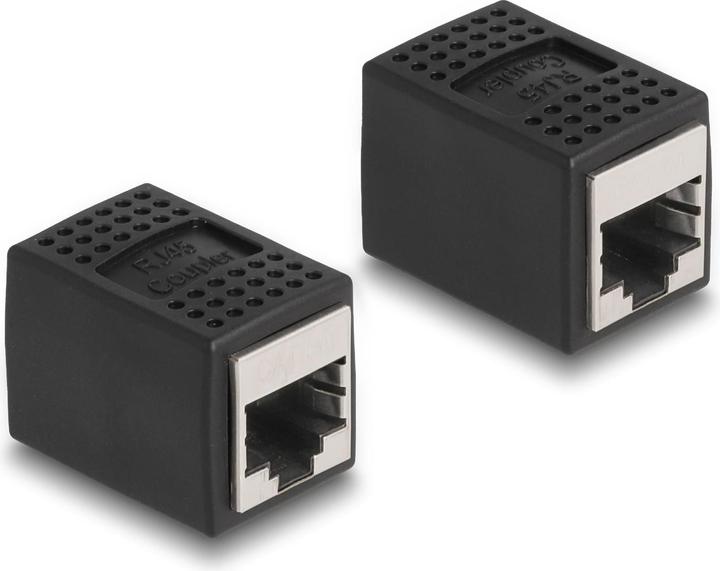 Delock RJ45 - RJ45 coupling, Cat.6A, black 1 piece (Network coupling)
