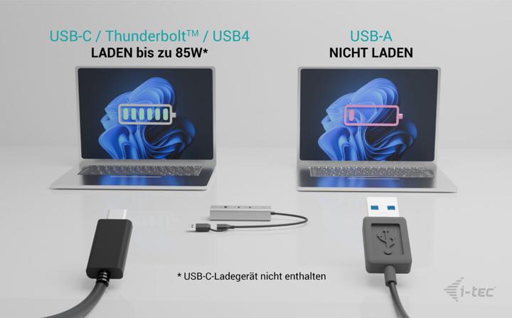 Produktbild i-tec Universal Charging Metal HUB 2x USB-C 3.2 Gen.1 + 2x USB-A 3.2 Gen.1 1x USB-C PD 85W (USB-C, USB-A, 4 Ports)
