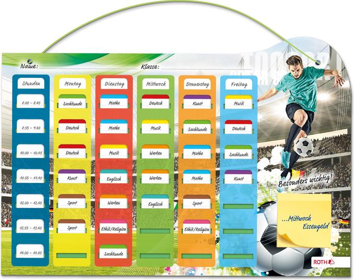 Actual product image Magni ROTH Klipp&Klar timetable Steck Fix - footballer, A3 - ideal for football fans in primary school (A3)