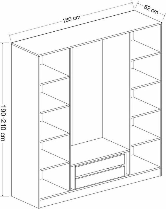 Actual product image Skye Decor Kale Mirror Four Door Wardrobe