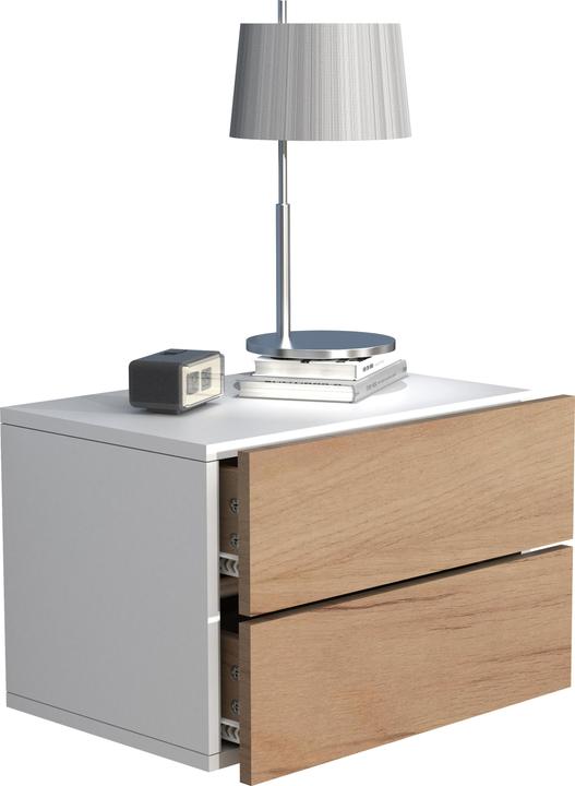 Immagine prodotto VCM Comodino con cassetto a muro in legno Comodino con cassetto a muro Consolle da letto Usal L 45 cm (45 x 32 cm)
