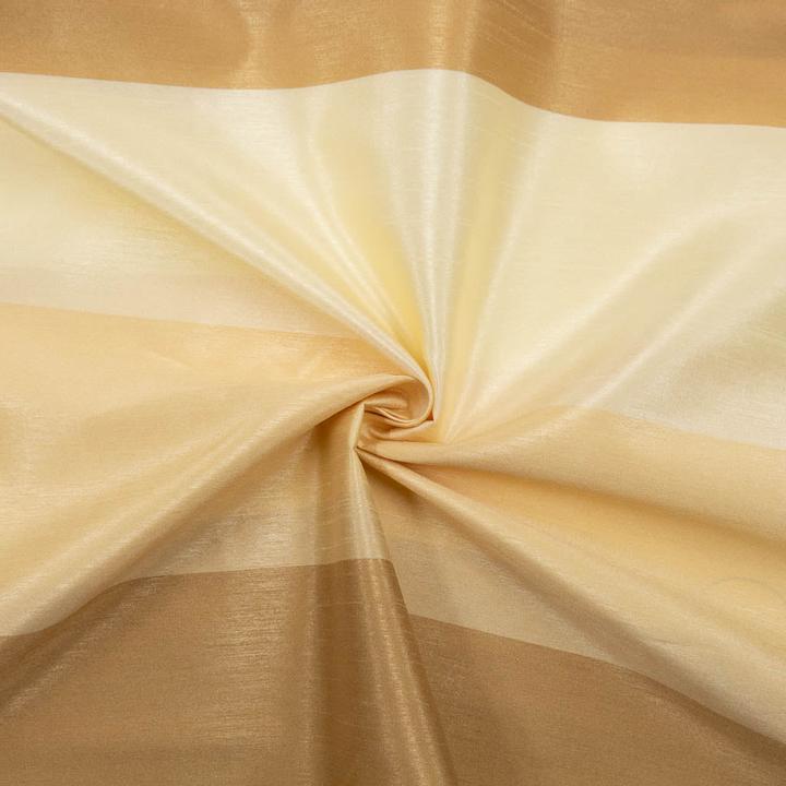 Image du produit Stoffrestposten Tissu pour rideaux transparent - Rayé dans le ton jaune - quantité minimale de vente : 1 mètre