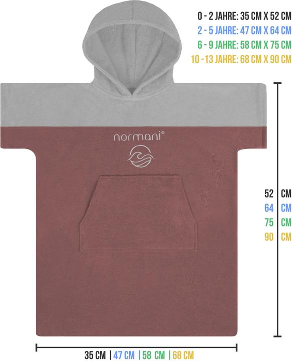 Immagine prodotto Normani Poncho da bagno per bambini Puwai (6, 7, 8, 9)