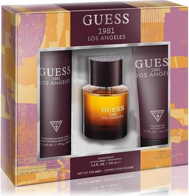 Guess 1981 Los Angeles Men Homme Eau de Toilette 3 Piece Gift Set - Cologne Spray 3.4 Fl. Oz., Deodo (Eau de Toilette)